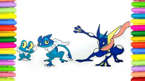 Mega pokemon coloring page and printable images. Pokemon coloring pages Froakie, Frogadier and Greninja ...