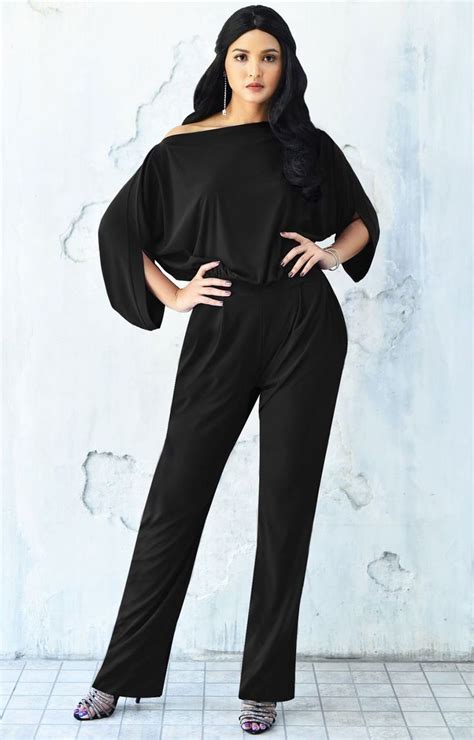 Teresa Dressy Jumpsuits Cocktail Batwing Sleeve Classy Formal Calça