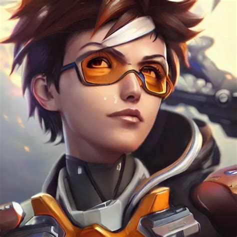Tracer Overwatch Portrait Close Up Concept Art Stable Diffusion