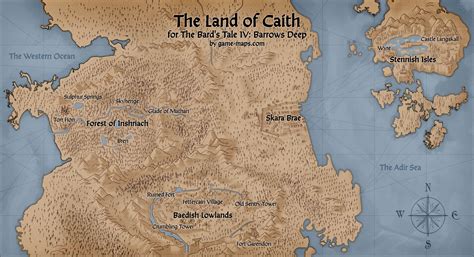 World Map For The Bards Tale Iv Barrows Deep Land Of Caith Game