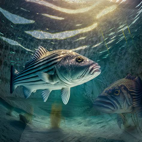 Striped Bass Underwater