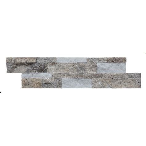 6x24 Silver Wsecil White Splitface Mix Ledger 12 Fbr Marble