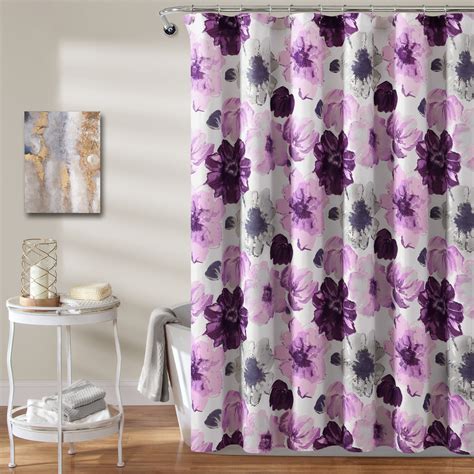 Lush Decor Leah Shower Curtain Graypurple Single 72x72