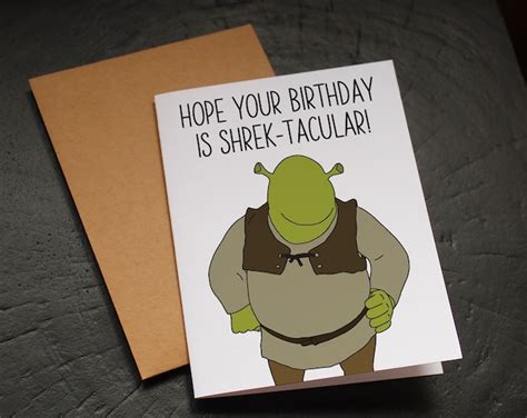 Shrek All Star Birthday Card Smash Mouth Shrek Movie Shrek Etsy