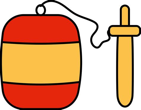 Flat Style Balero Toy Icon In Red And Yellow Color Vector Art At Vecteezy