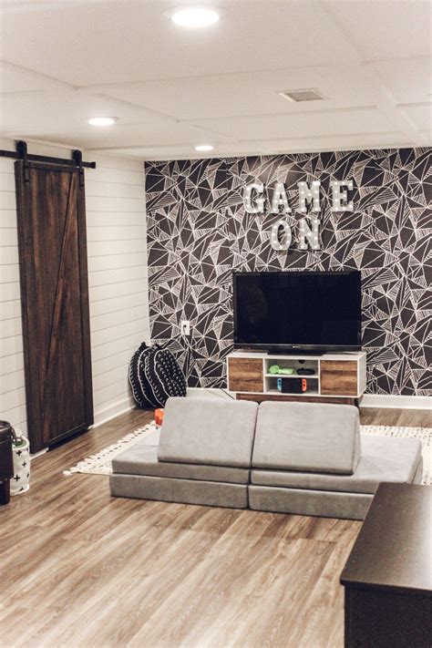 Maybe you would like to learn more about one of these? Game Room Makeover with Wallpaper | Boys game room, Room ...