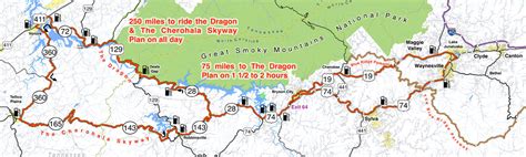 Blue Ridge Parkway To Tail Of The Dragon Map Smoky Mountain