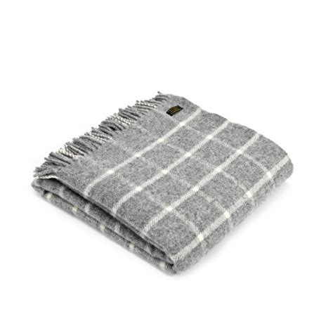 Tweedmill Chequered Check Throw Grey Black By Design