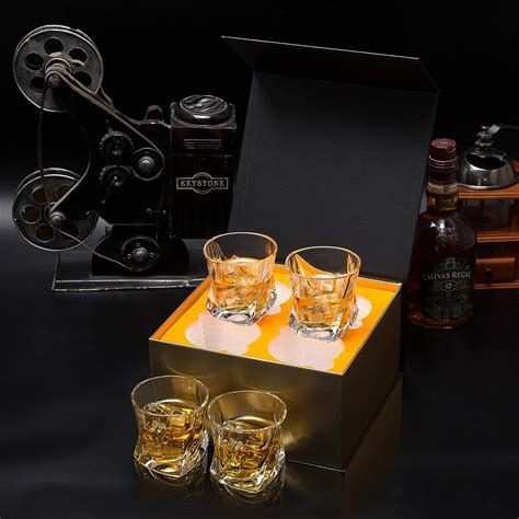 Kanars 4 Piece Whiskey Glasses T Set No Lead Crystal Whisky Glass Scotch Glass 210 Ml Best
