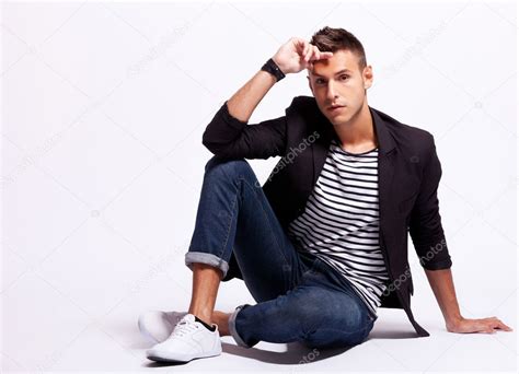 Seated Fashion Male Model Stock Photo By ©feedough 10914829