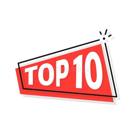 Top 10 Best Ten List Red Word On Ribbon Winner Tape Award Text Title