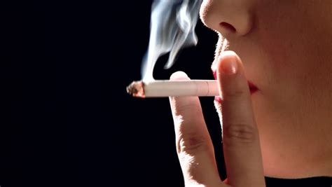 Beautiful Woman Smoking A Cigarette Stock Footage Video