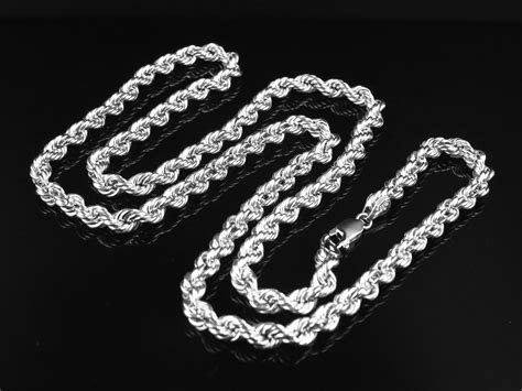 Discover our unique byzantine chains for men. Mens & Ladies Real 10K White Gold 5MM Hollow Rope Chain ...
