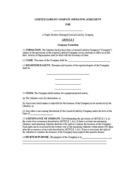 30 Professional Llc Operating Agreement Templates Templatelab