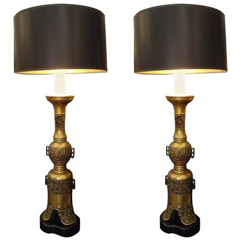 The raquel oval tall table lamp features a bold shape and beautiful marble accents. Pair of Very Tall Brass Japanese Table Lamps For Sale at ...