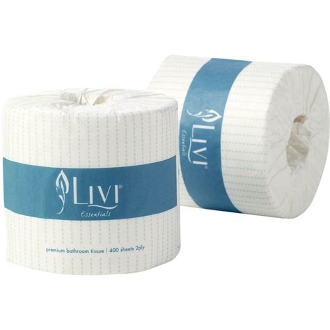Livi Essentials Toilet Paper Roll 2 Ply 400 Sheets Box Of 48