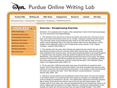 Paraphrasing Worksheet for 6th - 12th Grade | Lesson Planet