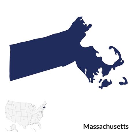 Premium Vector Massachusetts State Map Usa Map