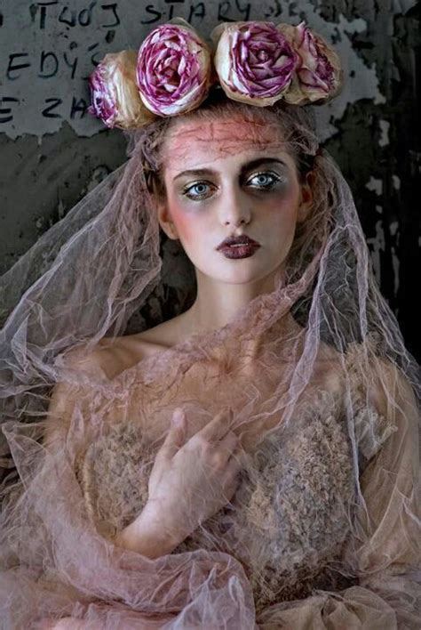 Flowers In Her Hair Edwardian Fashion Artist Dark Beauty