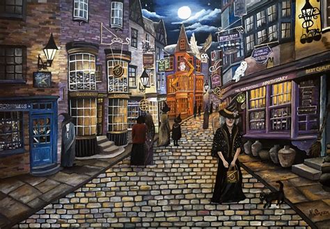 The Magic Of Diagon Alley Harry Potter Fine Art Print Etsy