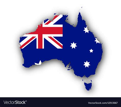 map and flag australia royalty free vector image