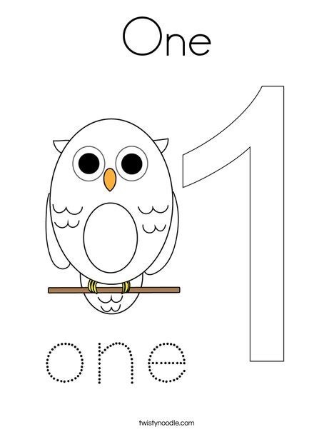 Free Printable Number One Coloring Page