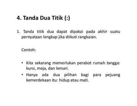 Contoh Soal Penggunaan Tanda Baca Titik Dua