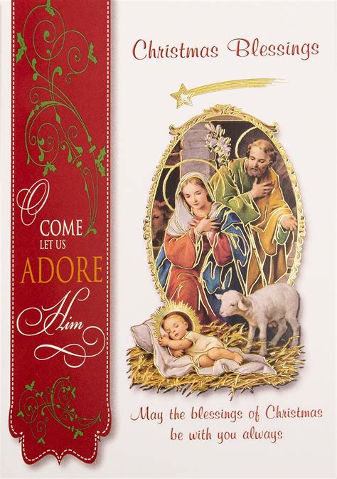 No matter how many cards you send, you don't have to pay a dime. Christmas Nativity with Lamb Christmas Card (10 pack ...