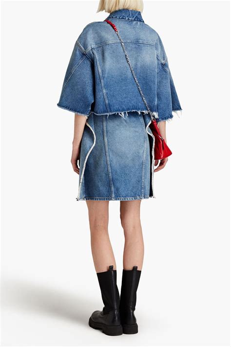 Mm6 Maison Margiela Draped Denim Mini Skirt The Outnet