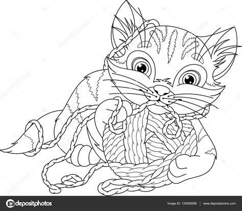 Kitten kleurplaat — Stockvector © Malyaka 133508586