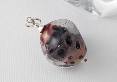 Lampwork Pendant Purple Tiger Lily By Ciel Creations