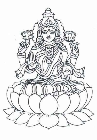 Perfect for honoring the fall season or goddesses associated with fall. Maa Lakshmi | Hindu art, Art, Diwali painting