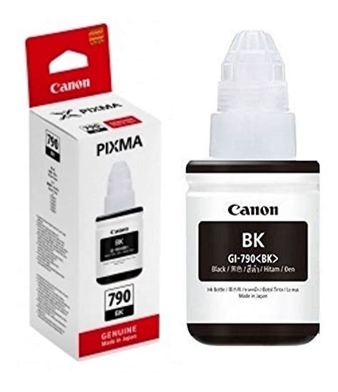 Comes with 1 each of all 4 ink bottles (black, cyan, magenta, yellow) inside the box. BOTELLA DE TINTA CANON BK GI790 G2010 ORIG. 135ML ...