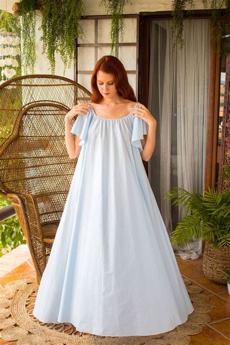 100 Cotton Nightgown Romantic Cotton Nightgown Long Cotton Etsy