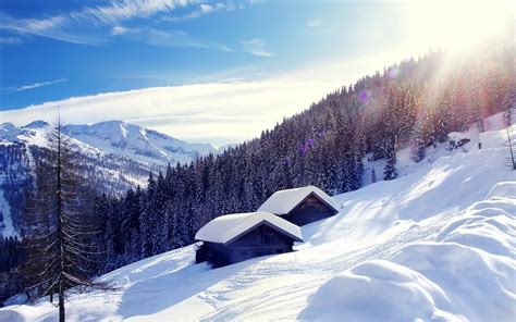 Wallpapers Austria Winter Mountains Scenery Alps Snow Trees Nature