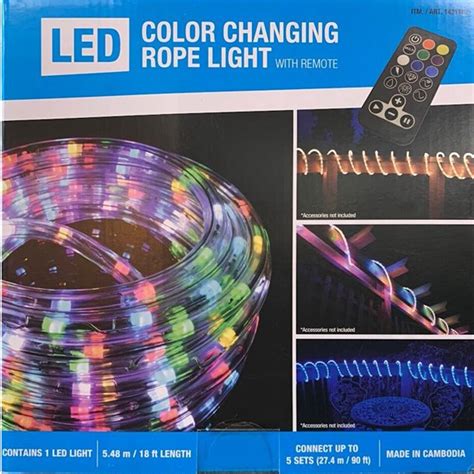 Intertek Led Color Changing 18ft Rope Light With Remote Led Lighting