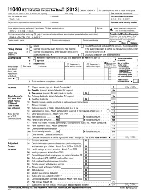 Example Tax Return Pdf Tax Refund Irs Tax Forms