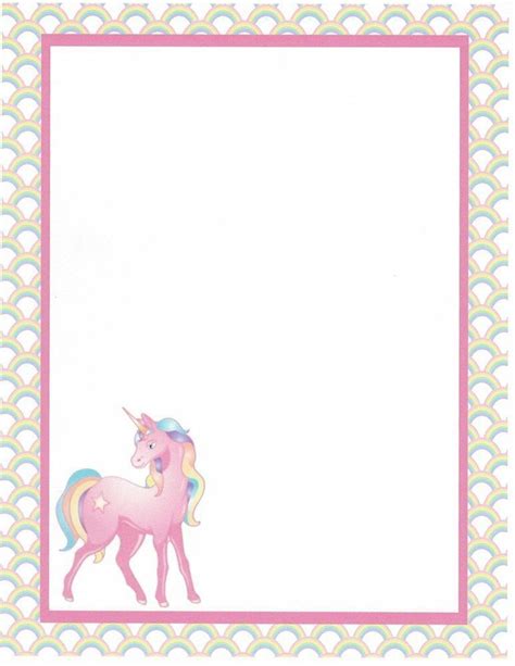 pink unicorn stationery printer paper 26 sheets ebay