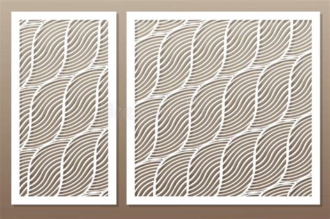 Set Decorative Card For Cutting Rope Squiggly Line Pattern Stock