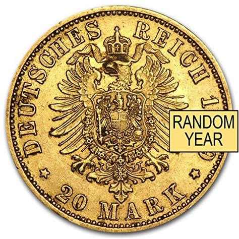 1871 De 1913 Germany Gold 20 Marks Prussia Avg Circ Random Gold