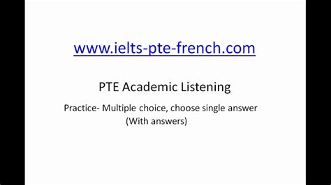 Pte Academic Listening Practice Multiple Choice Choose Single Answer