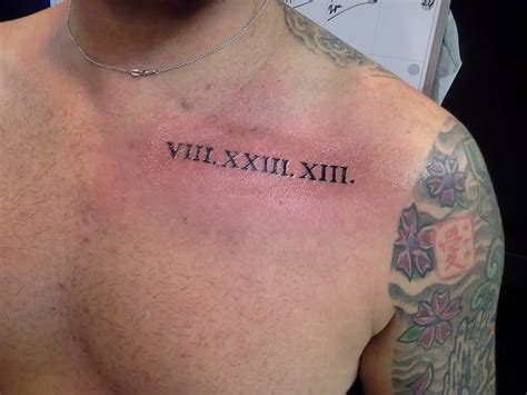 Roman Numeral Chest Tattoo