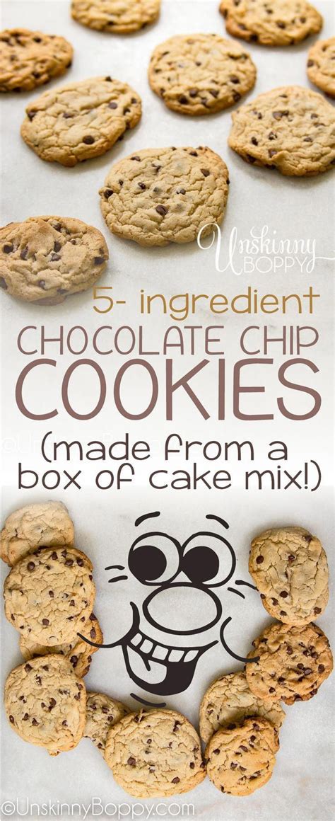 Chocolate Chip Cookies Made From A Box Of Cake Mix