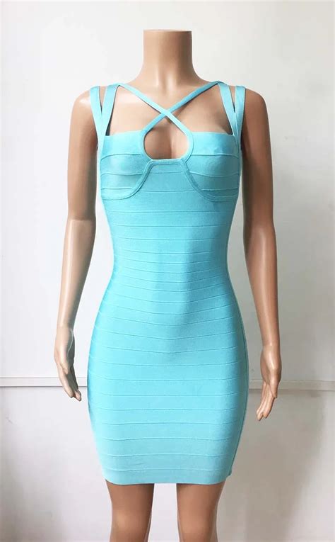 good stretch women spaghetti strap sexy celebrity bandage dress busty mint summer turquoise