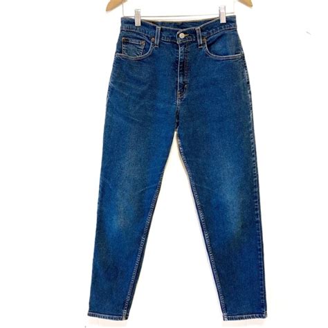 Levis Jeans Vintage Levis 55 Mom Jeans High Rise Dark Wash Relaxed Fit Tapered Leg Poshmark