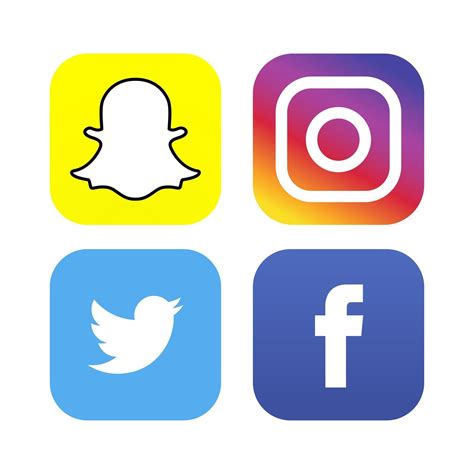 Icônes Et Logos De Médias Sociaux Mis Instagram Facebook Snapchat