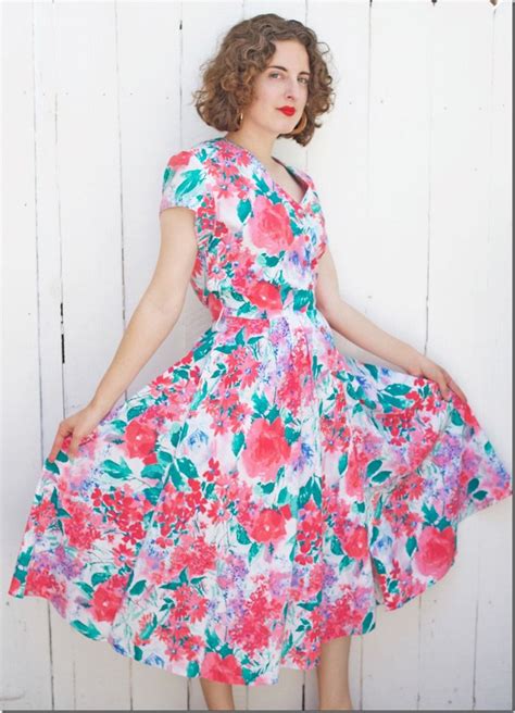 Fashionista Now Wear These Vibrant 80s Floral Dresses For A Bright
