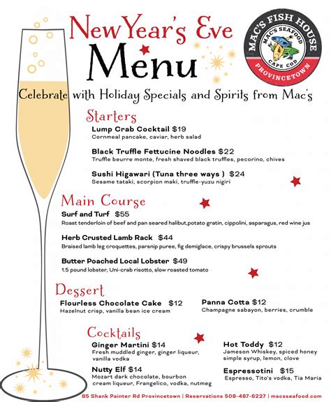 new year s eve specials mac s seafood