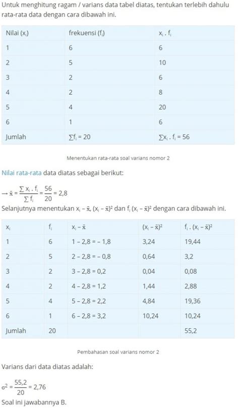 Cara Menghitung Simpangan Baku Data Tunggal Dan Data Kelompok