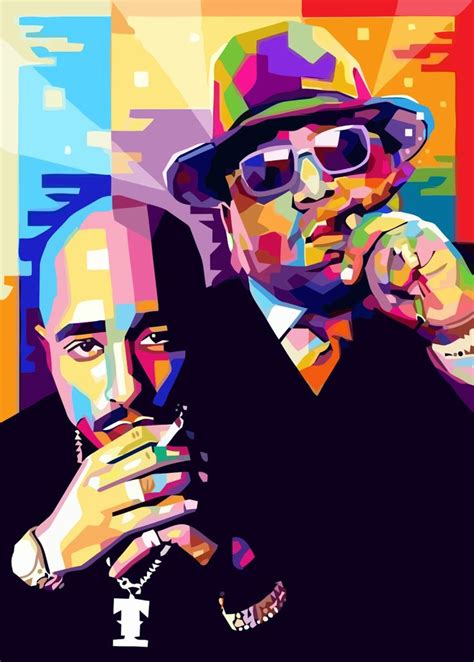 2pac Tupac Shakur And Biggie Smalls Vector Art Poster Music Etsy